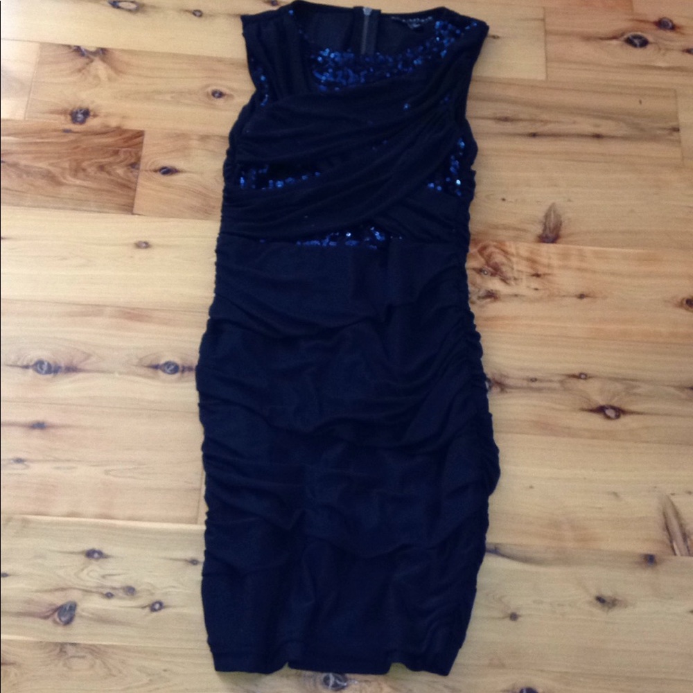 Black dress with blue sequins formal/homecoming